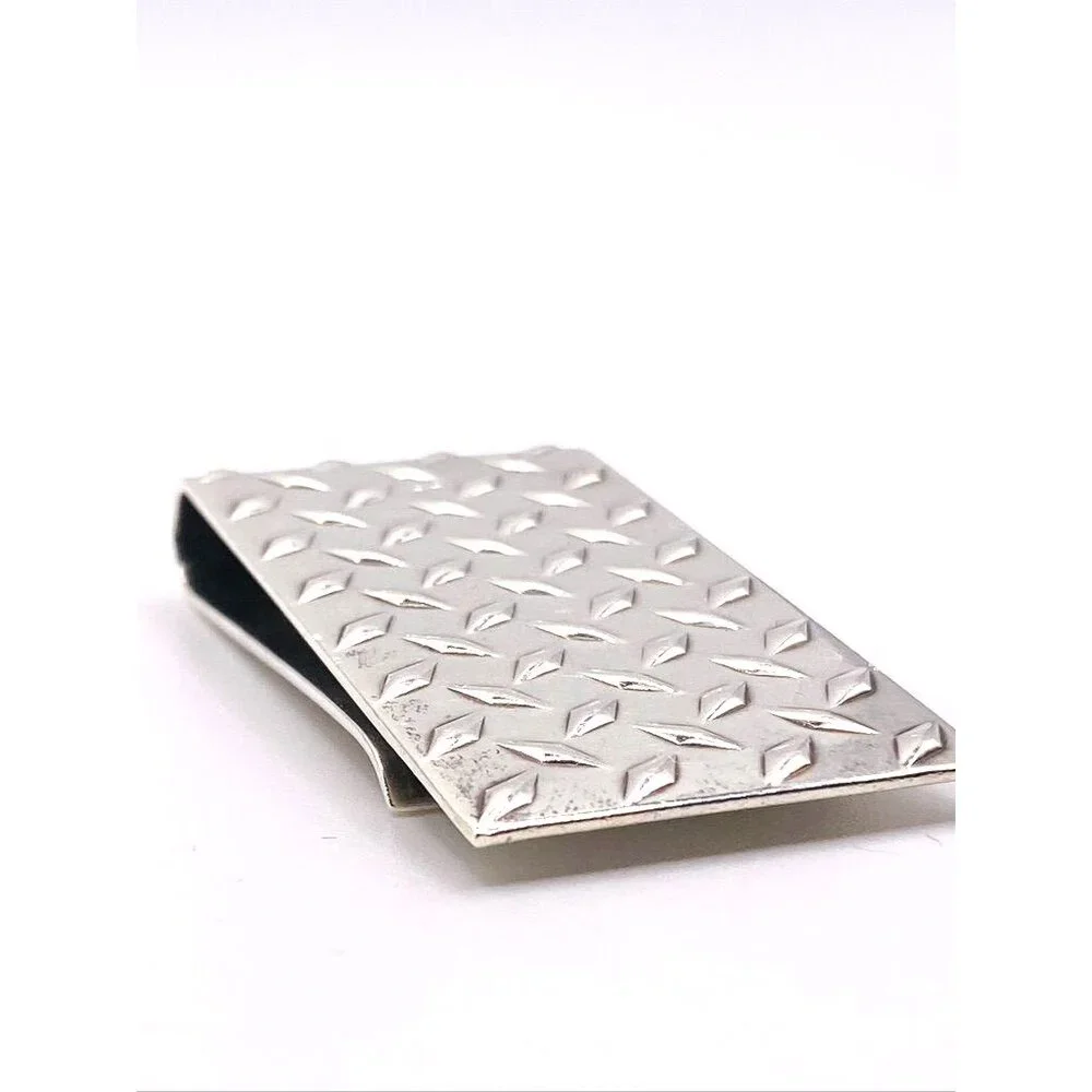 Tiffany & Co Sterling Silver 925 Wide Money Clip Tread Plate